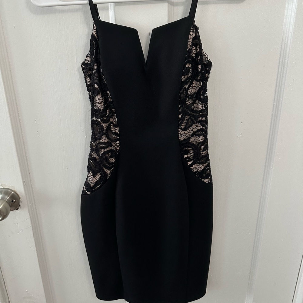 Black dress with lace on side